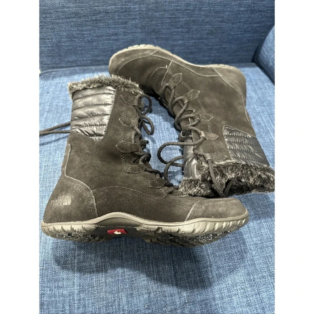The North Face Suede Faux Fur Primaloft 200gr Waterproof Winter Boots Womens 7.5